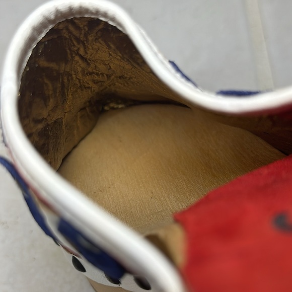 Dolce & Gabbana Red Suede Butterfly Wooden Heel Platform Clogs Women’s Size 35 - Picture 8 of 11